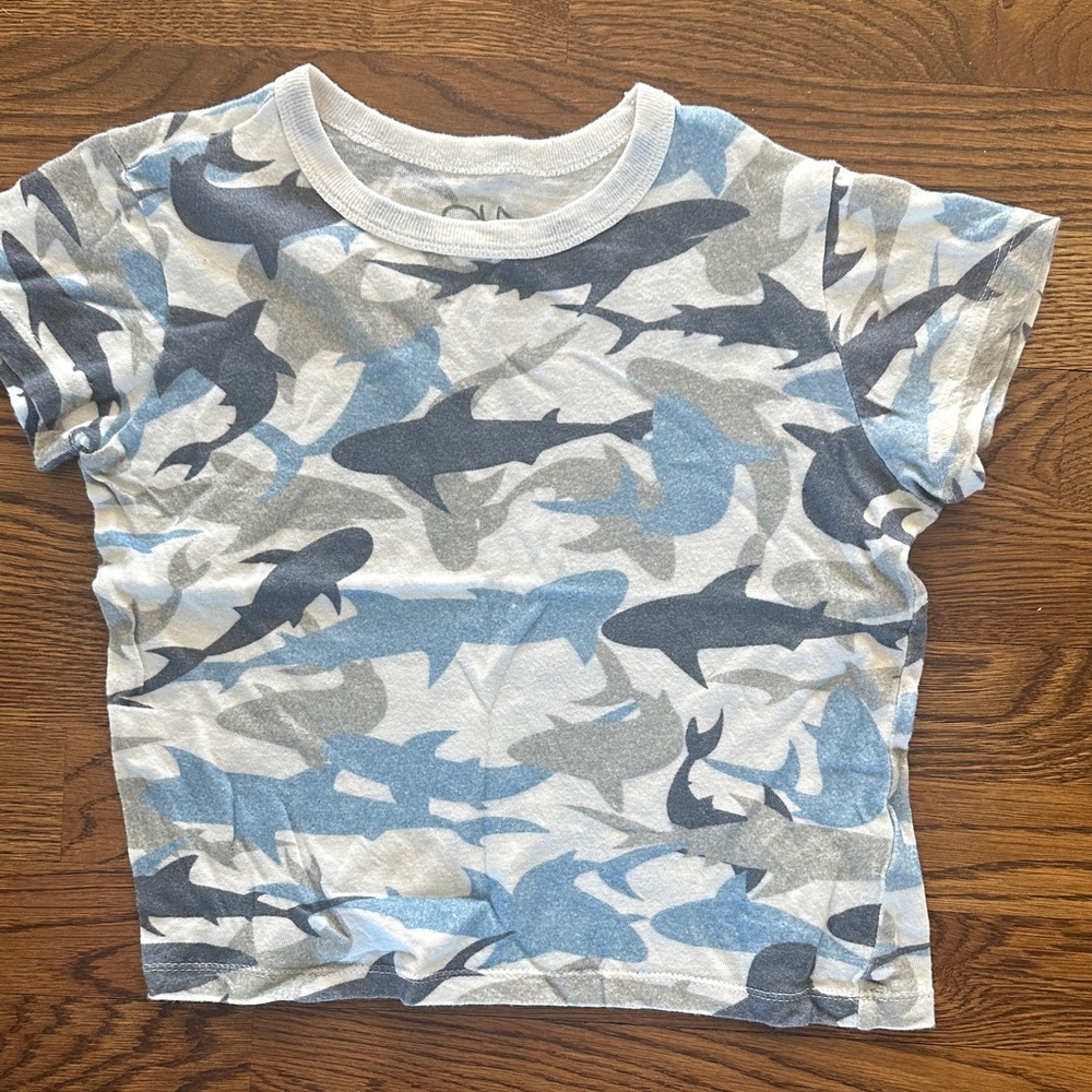 Chaser Blue and Gray Shark Pattern Tee